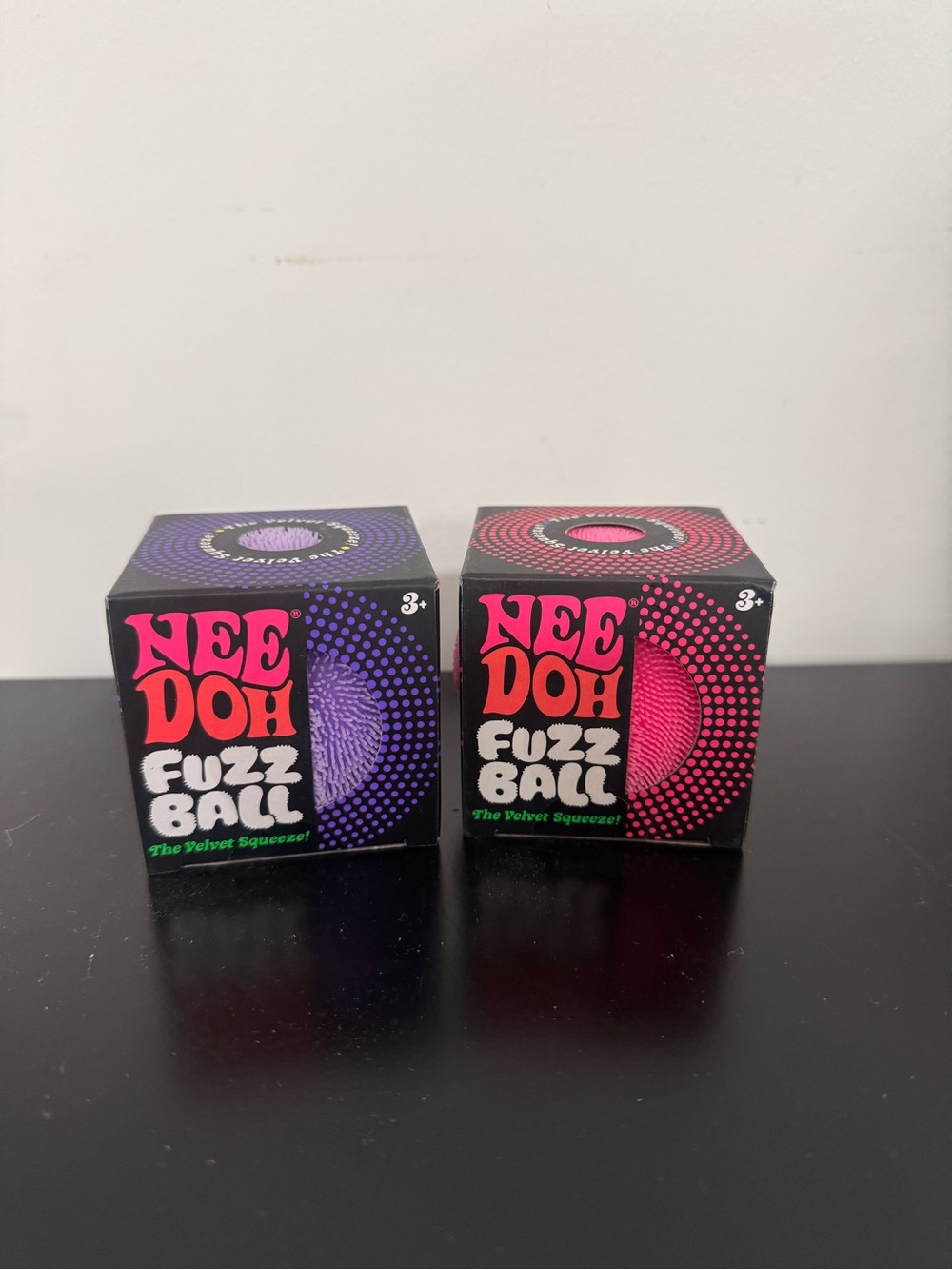NeeDoh Schylling - Set Of 2 - Fuzz Ball The Velvet Squeeze- New